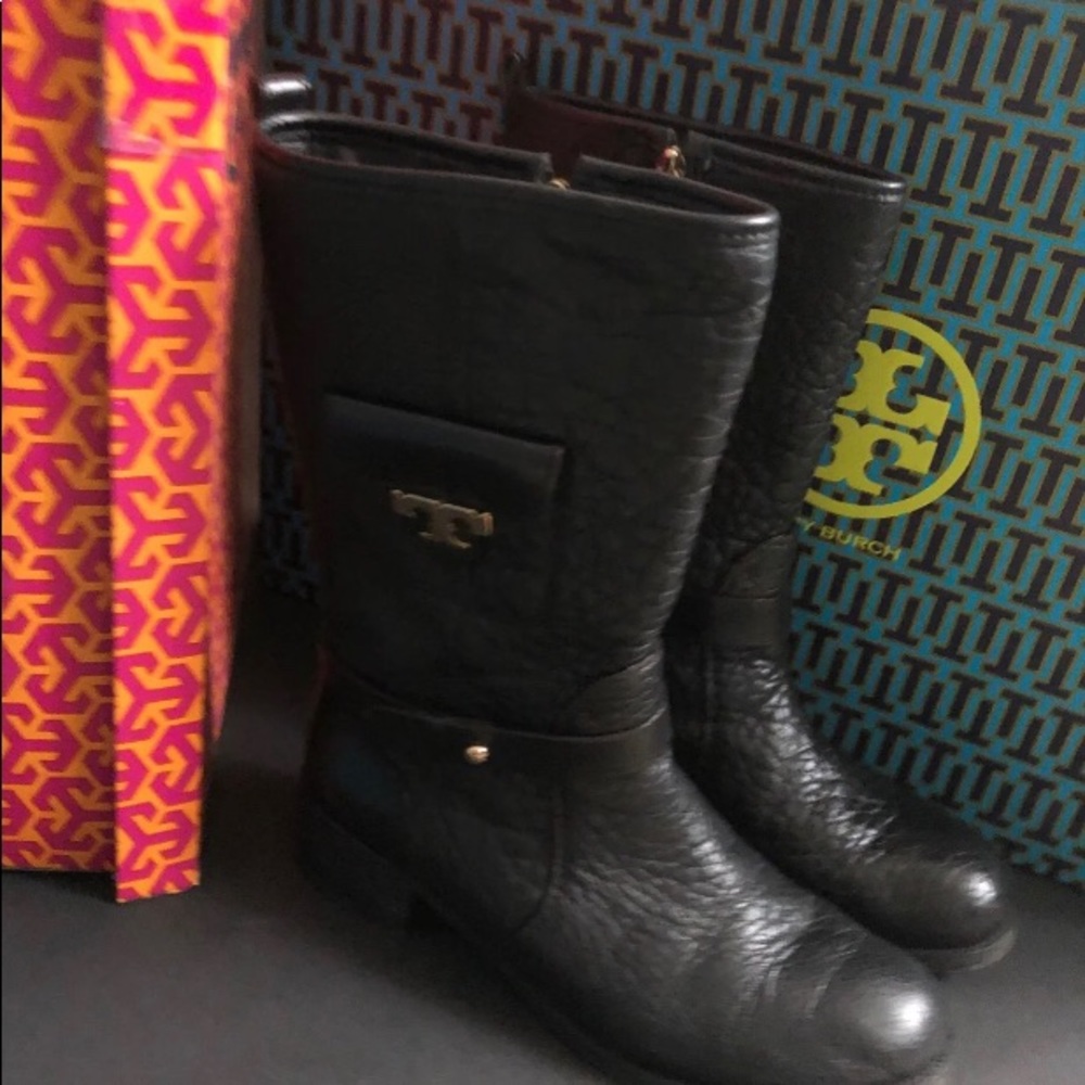 Tory Burch Zip Mid Calf Booties 8.5